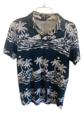 Vineyard Vines Size S Slim Fit Scenic Polo Palm Tree Cabana Style Aloha Tropical